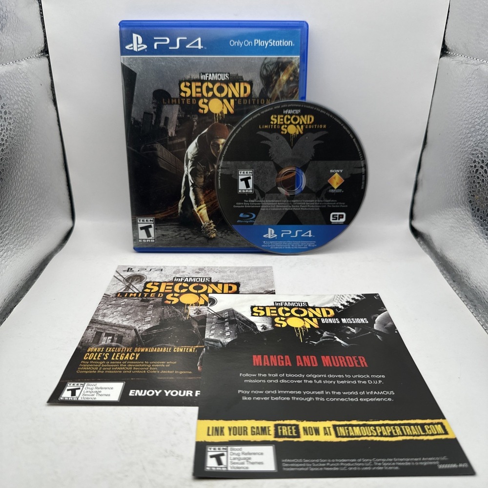 inFAMOUS Second Son Limited Edition PS4 2014 CIB Complete Excellent